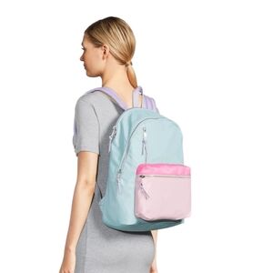 NEW! No Boundaries Dome Zip Pastel Pink and Green Backpack NWT